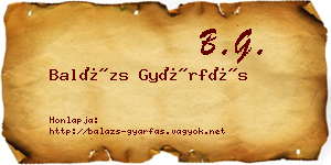 Balázs Gyárfás névjegykártya
